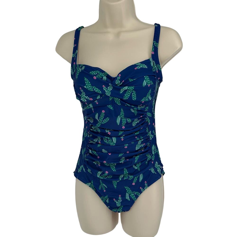NEW Ekauer Blue Cacti One-Piece Swimsuit Small - Picture 2 of 11